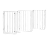 vidaXL Cancello Cani Porta Pieghevole Bianco 6 Pannelli 300 cm Pioppo