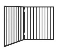 vidaXL Cancello per Cani Pieghevole 2 Pannelli Nero 160cm Legno Pioppo