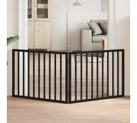 vidaXL Cancelletto per cani pieghevole 2 pannelli nero 160 cm in legno di pioppo