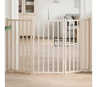 vidaXL Cancelletto per cani pieghevole a 3 pannelli 150 cm in legno massello di abete