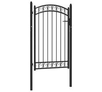 vidaXL Cancello per Recinzione ad Arco in Acciaio 100x150 cm Nero