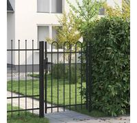 vidaXL Cancello a Singola Anta con Archi in Acciaio 1x1,2m Nero