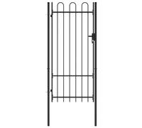 vidaXL Cancello a Singola Anta con Archi in Acciaio 1x2 m Nero