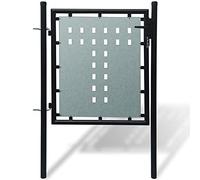 vidaXL Cancello per Recinzione Singolo Nero 100 x 150 cm