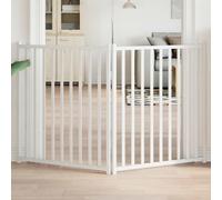 vidaXL Cancello Cani Pieghevole 2 Pannelli Bianco 160cm Massello Abete