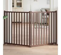 vidaXL Cancello Cani Pieghevole 2Pannelli Marrone 160cm Massello Abete
