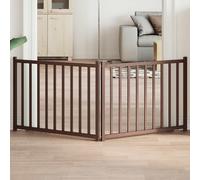 vidaXL Cancello Cani Pieghevole 2Pannelli Marrone 160cm Massello Abete