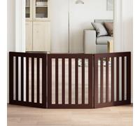 vidaXL Cancello Cani Pieghevole 3 Pannelli Marrone 150cm Legno Pioppo