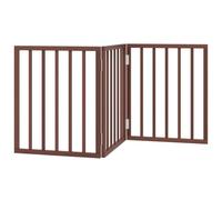vidaXL Porta per cani pieghevole 3 pannelli legno pioppo marrone 150 cm