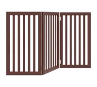 vidaXL Cancello Cani Pieghevole 3 Pannelli Marrone 150cm Legno Pioppo