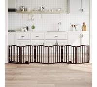 vidaXL Cancello Cani Pieghevole Rovere Marrone 6 Pannelli 300cm Pioppo, cancello per cani con porta, cancello per cani per scale, cancello per cuccioli