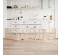 vidaXL Cancello Cani Porta Pieghevole 4 Pannelli 320 cm Massello Abete, cancello per animali domestici, cancello per cani, cancello per cuccioli per scale