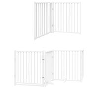 vidaXL Cancello Cani Porta Pieghevole Bianco 10 Pannelli 800 cm Pioppo
