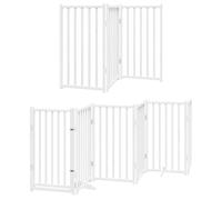 vidaXL Cancello Cani Porta Pieghevole Bianco 9 Pannelli 450 cm Pioppo