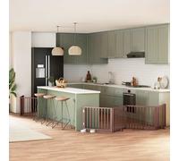 vidaXL Cancello Cani Porta Pieghevole Marrone 12 Pannelli 960cm Pioppo