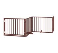 vidaXL Cancello Cani Porta Pieghevole Marrone 4 Pannelli 320cm Pioppo