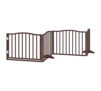 vidaXL Cancello Cani Porta Pieghevole Marrone 4 Pannelli 320cm Pioppo, cancello per animali domestici, cancello per cani, cancello per cuccioli per scale