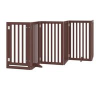 vidaXL Cancello Cani Porta Pieghevole Marrone 6 Pannelli 300cm Pioppo, cancello per cani con porta, cancello per cani per scale, cancello per cuccioli