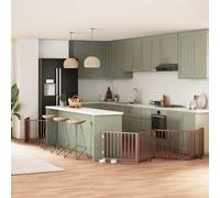 vidaXL Barriera per cani con porta pieghevole 6 pannelli legno pioppo