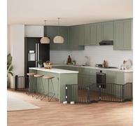 vidaXL Cancello Cani Porta Pieghevole Nero 8 Pannelli 640 cm Pioppo