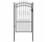 vidaXL Cancello con Punta a Lancia KAMPEN 103 x 175 cm Acciaio Grigio, Porta da Giardino e terrazzo, barriera di Sicurezza all'aperto, Ingresso Patio, Fascino Rustico