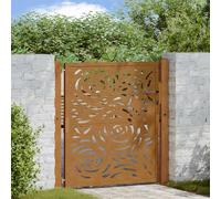 vidaXL Cancello da Giardino 100x100 cm Acciaio Corten Design a Fiamma, cancello di Recinzione, cancello Esterno, cancello del Metallo