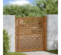 vidaXL Cancello da Giardino 100x100 cm Acciaio Corten Design a Croce, cancello di Recinzione, cancello Esterno, cancello del Metallo
