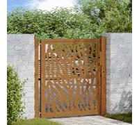 vidaXL Cancello da giardino 100x100 cm in acciaio corten con design a traccia