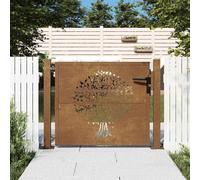 vidaXL Cancello da giardino 100x100 cm in acciaio Corten con design ad albero