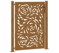 vidaXL Cancello da Giardino 105x130 cm Acciaio Corten Design a Fiamma, cancello di recinzione, cancello esterno, cancello del metallo
