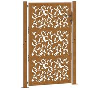 vidaXL Cancello da Giardino 100x125 cm Acciaio Corten Design a Foglia, cancello di Recinzione, cancello Esterno, cancello del Metallo