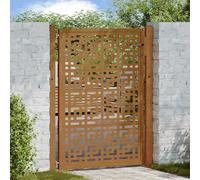 vidaXL Cancello da Giardino 100x125 cm Acciaio Corten Design a Croce, cancello di Recinzione, cancello Esterno, cancello del Metallo