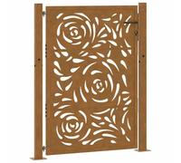 vidaXL Cancello da giardino 105x155 cm Acciaio Corten Design a fiamma