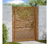 vidaXL Cancello da Giardino 100x150 cm Acciaio Corten Design a Croce, cancello di Recinzione, cancello Esterno, cancello del Metallo