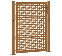 vidaXL Cancello da Giardino 105x155 cm Acciaio Corten Design a Croce, cancello di Recinzione, cancello Esterno, cancello del Metallo