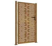 vidaXL Cancello da Giardino 100x175 cm Acciaio Corten Design Quadrato, cancello in Metallo, cancello da Giardino Anteriore, cancello da Giardino con Serratura