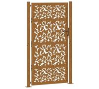 vidaXL Cancello da Giardino 100x200 cm Acciaio Corten Design a Foglia, cancello di Recinzione, cancello Esterno, cancello del Metallo