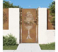 vidaXL Cancello da Giardino 105x205 cm in Acciaio Corten Design Albero, cancello, cancello in acciaio, cancello da esterno, cancello di sicurezza