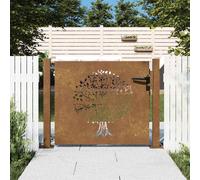 vidaXL Cancello da Giardino 105x80 cm in Acciaio Corten Design Albero, cancello in Metallo, cancello da Giardino Anteriore, cancello da Giardino con Serratura