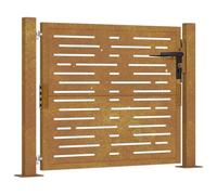 vidaXL Cancello da Giardino 105x80m in Acciaio Corten Design Quadrato, cancello, cancello in Acciaio, cancello da Esterno, cancello di Sicurezza