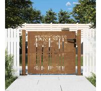 vidaXL Cancello da Giardino 105x80 cm in Acciaio Corten Design Bambù