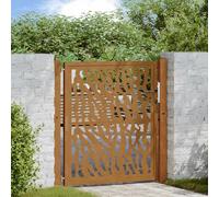 vidaXL Cancello da Giardino 105x105 cm Acciaio Corten Design a Traccia