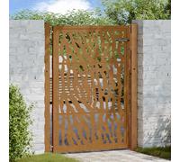 vidaXL Cancello da giardino 100x150 cm in acciaio corten con design a traccia