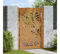 vidaXL Cancello da Giardino 105x155 cm Acciaio Corten Design Ondulato