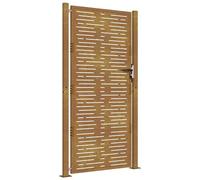 vidaXL Cancello da Giardino 105x180 cm Acciaio Corten Design Quadrato