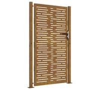 vidaXL Cancello da Giardino 105x205 cm Acciaio Corten Design Quadrato