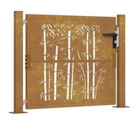 vidaXL Cancello da Giardino 105x80 cm in Acciaio Corten Design Bambù