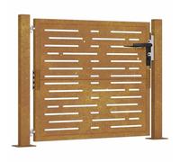 vidaXL Cancello da Giardino 105x80m in Acciaio Corten Design Quadrato, cancello, cancello in Acciaio, cancello da Esterno, cancello di Sicurezza