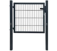vidaXL Cancello da Giardino 2D (Singolo) Grigio Antracite 106 x 130 cm