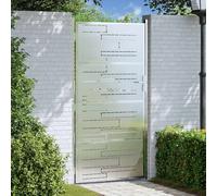 vidaXL Cancello da giardino 85 x 174 cm Argento Bloccabile